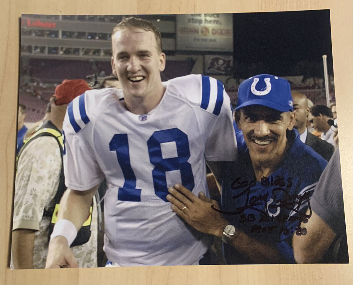 TONY DUNGY SIGNED 8x10 Photo Poster painting FORMER INDIANAPOLIS COLTS HEAD COACH AUTOGRAPH COA