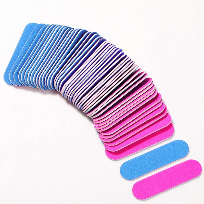 50/100pcs Mini Double Sided Nail File Sandpaper Disposable Nail Equipment Accessories Buffer Files Manicure Nail Art Tools-Nail Inspo