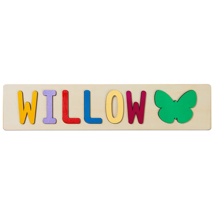 Puzzles bébé nom personnalisé avec papillon Jouets d'apprentissage précoce Jessemade FR