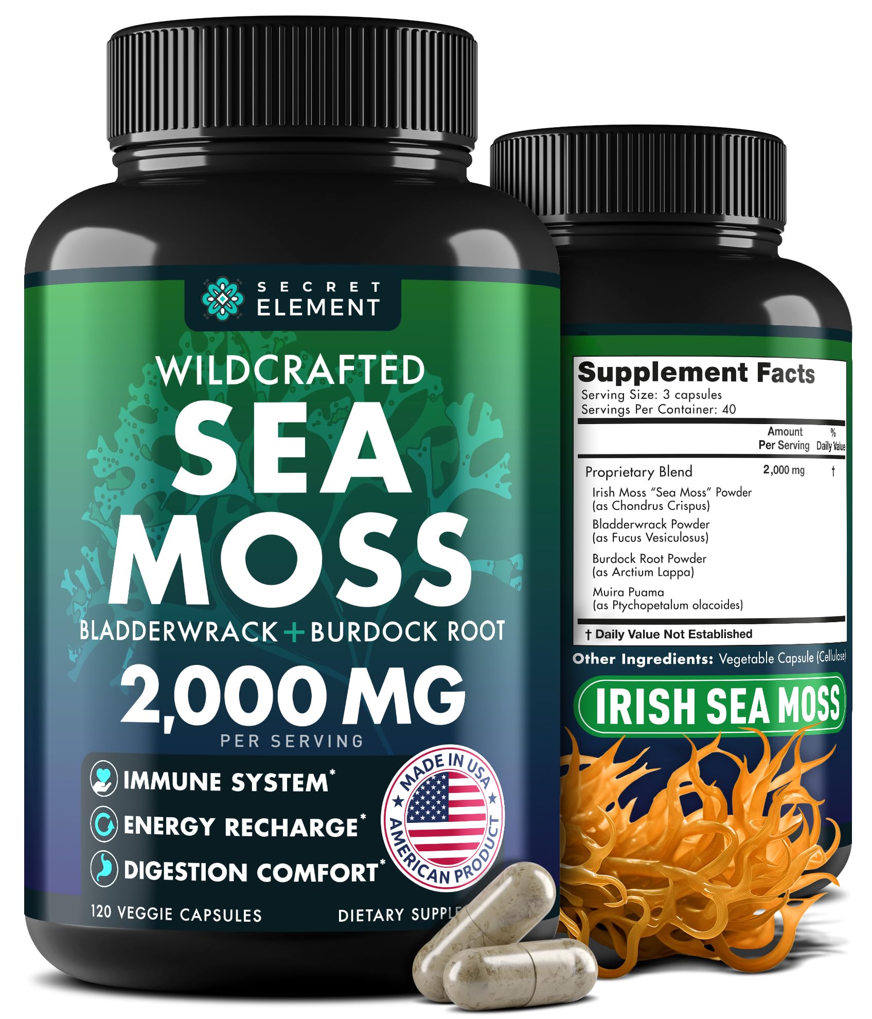 🎁[Free Shipping]Sea Moss Capsules - Irish Sea Moss Advanced with Burdock Root