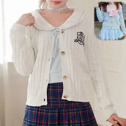 S/M Blue/White School Uniform Cardigan Jacket SP153646