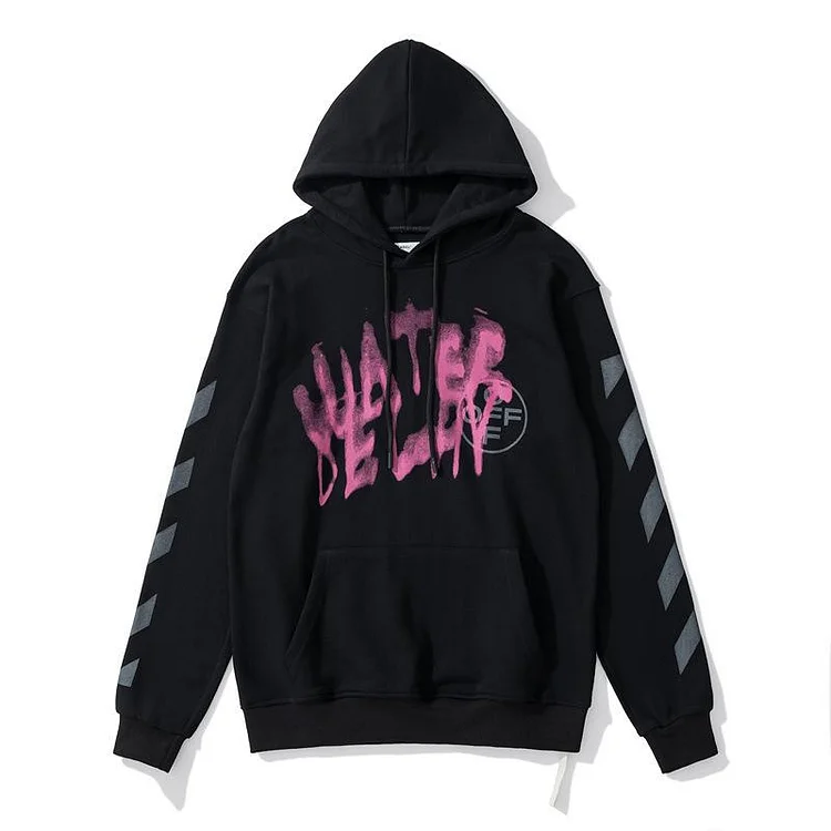 Off White Winter Hoodie Arrow Men's and Women's Autumn and Winter Pullover Hooded Sweater Owt