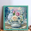 Shell Flowers-11CT Stamped Cross Stitch 40*40cm/15.75*15.75in tapestrymarket