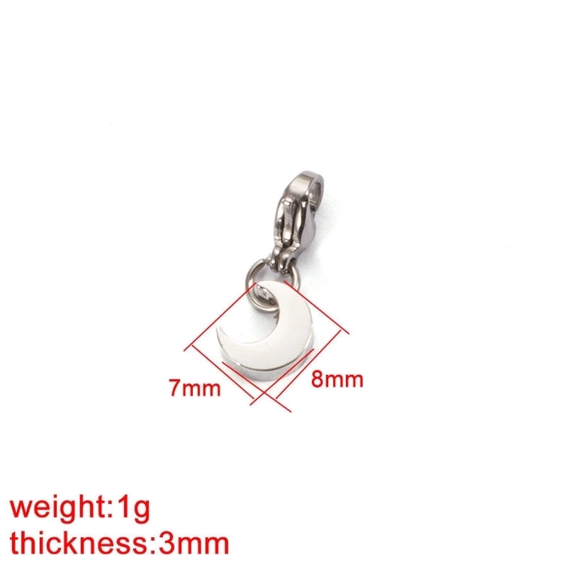 1 Piece 304 Stainless Steel Moon Pendant