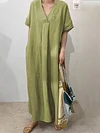Women's Cotton and Linen Loose Dress 