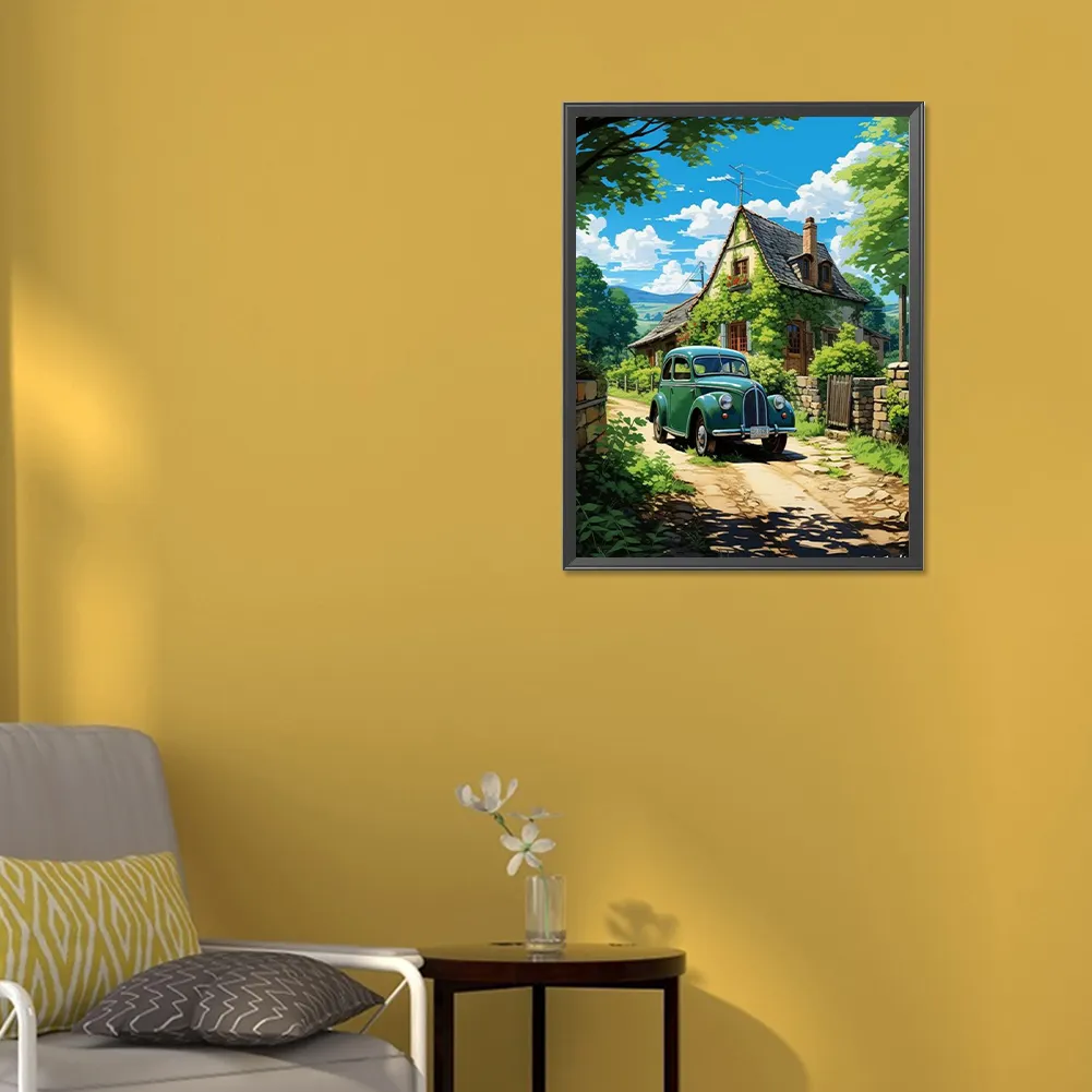 Full Round Diamond Painting 30*40cm - Woods Classic Car