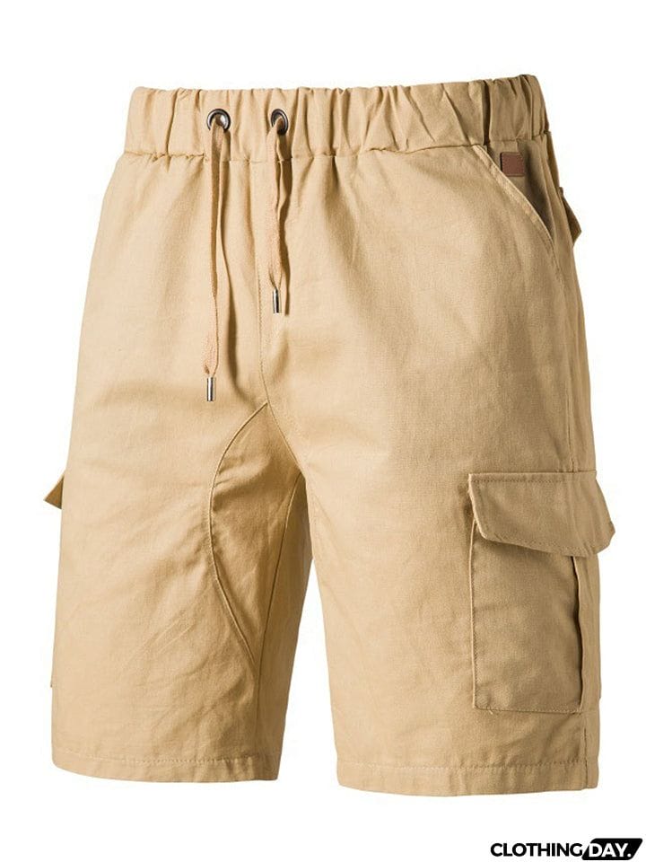 Men's Casual Multi Pockets Summer Sports Loose Drawstring Shorts