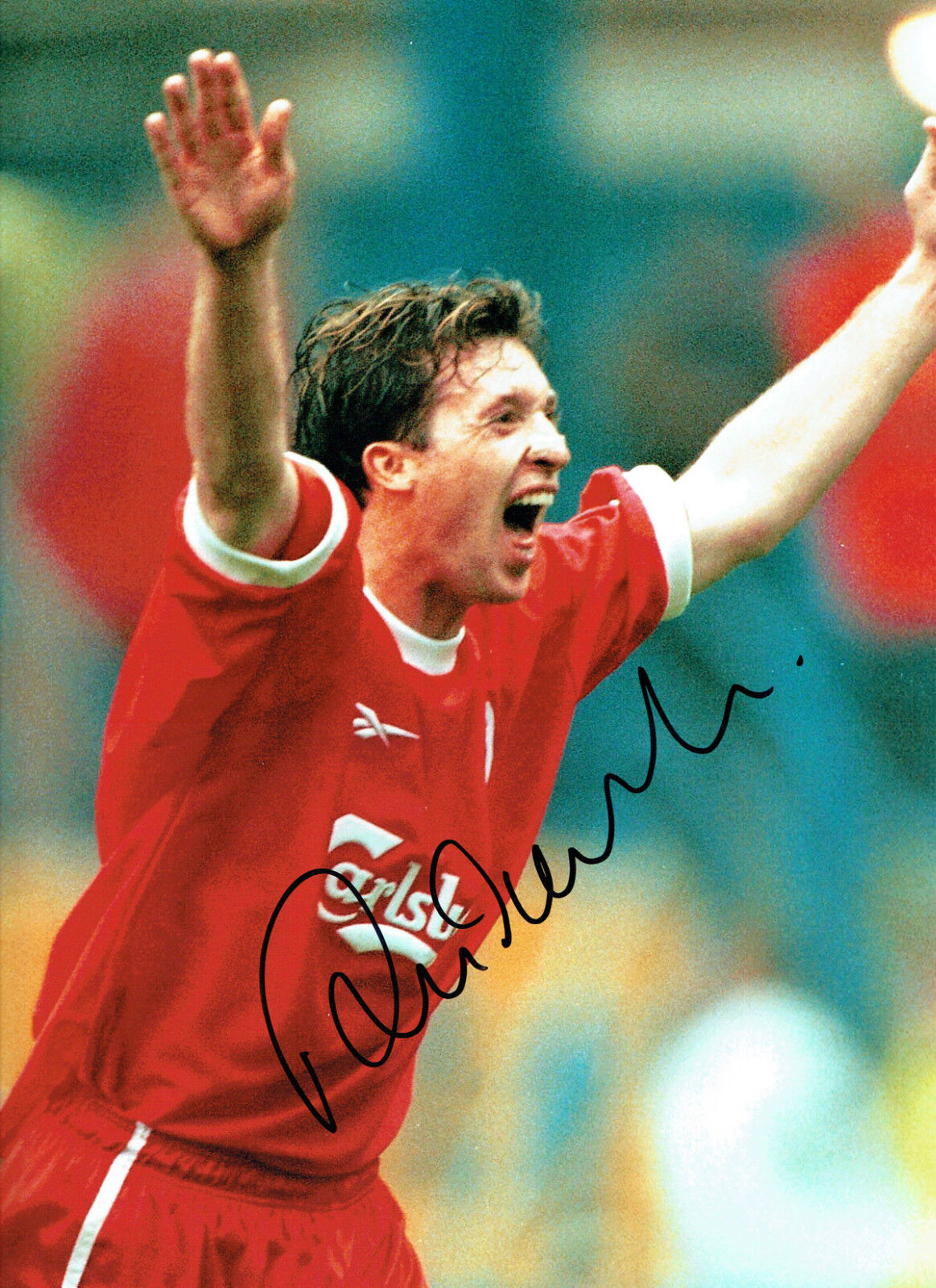 Robbie FOWLER Signed Autograph 16x12 LIVERPOOL Portrait Photo Poster painting AFTAL COA