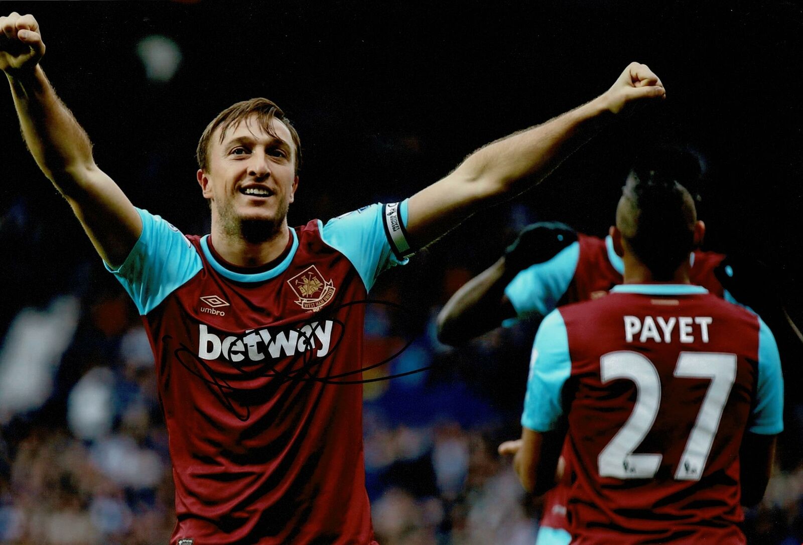 Mark Noble SIGNED 12X8 Photo Poster painting West Ham United Genuine AFTAL COA (1762)