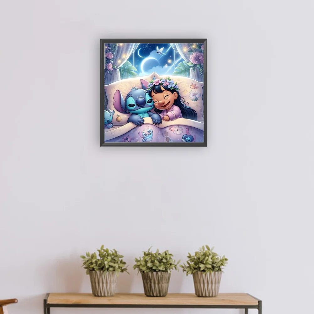 Diamond Painting - Full Round Drill - Stitch With Princess(Canvas|30*30cm)