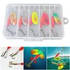 5pcs Metal Spoon Spinner Fishing Lure with Tackle Box Fishing Wobblers Hard Bait