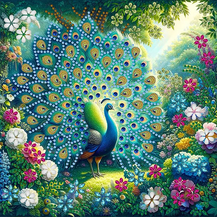 Peacock - Partial Drill - Special Diamond Painting(30*30cm)