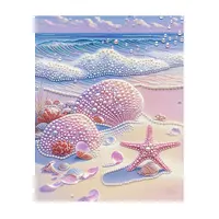 Pink Seashell Beach - Pearls Painting
