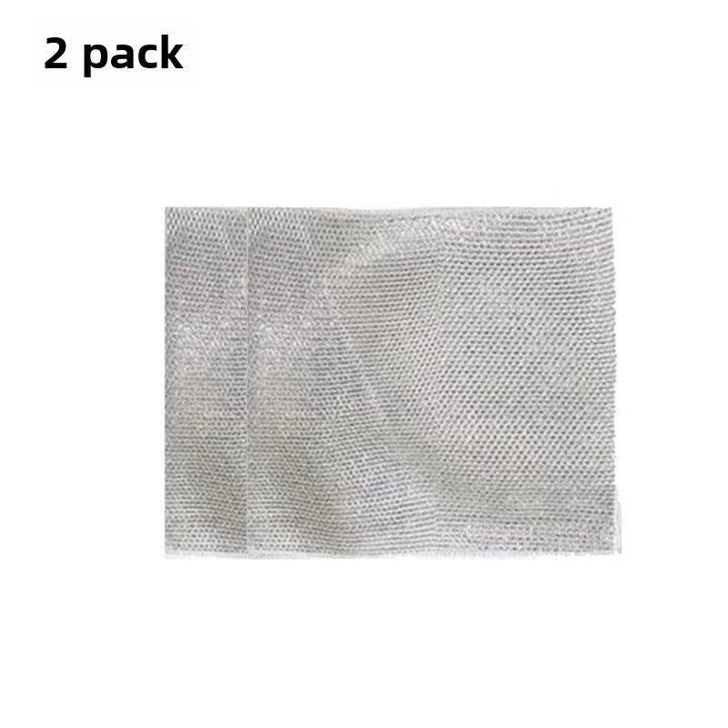 Double-sided Silver Wire Dish Cloth Steel Wire Cloth Instead Of Steel Ball Non-stick Oil Dish Towel Kitchen Stove Washing Bowl Washing Pot