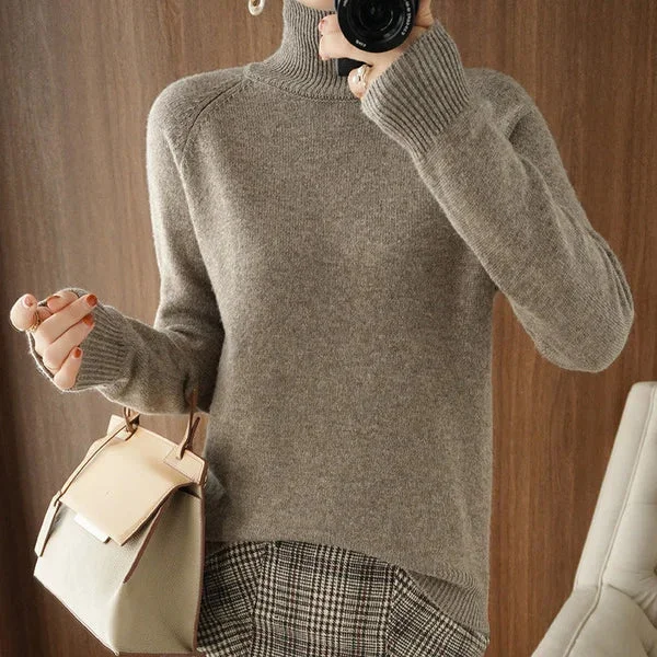 Women's Solid Turtleneck Knit Sweater (Buy 2 Vip Shipping)