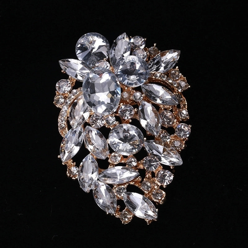 Pin Flower Alloy Inlay Glass Women’s Brooches