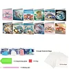 12Pcs Beach Crab Seashell DIY Diamond Painting Greeting Cards for Adults Gifts