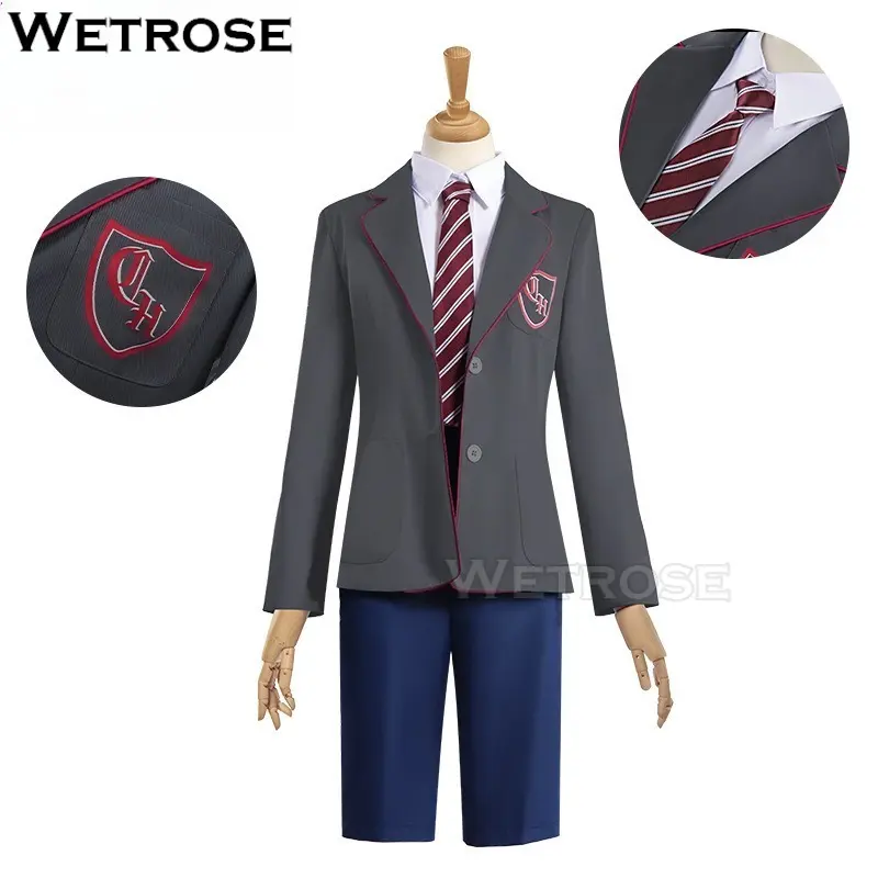 [Wetrose] Pre-Order Gray-blue School Uniform Shorts Cosplay Costume 