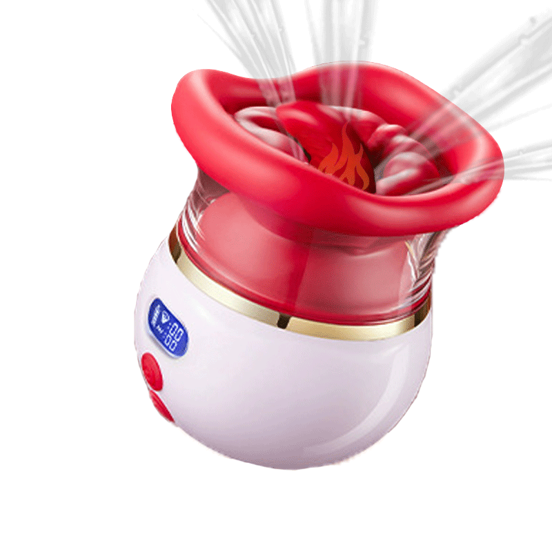 Hotiva - Tongue Vibrator Rose Toy With Lcd, 10 Suction, Licking & Vibration Modes By Rose Toy