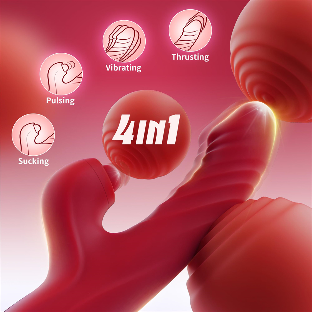 Thrusting G Spot Vibrator Flapping Clitoral Stimulator Dildo For Women
