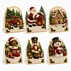 6pcs DIY Santa Scene Diamond Painting 3D Greeting Card