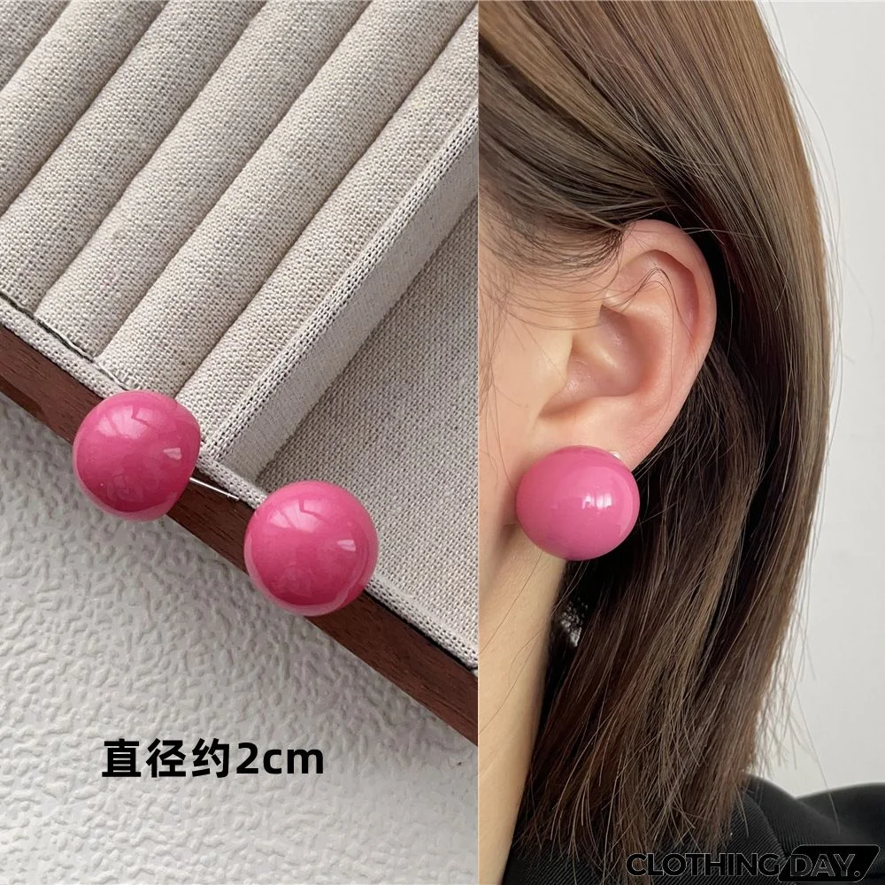 Women Fashion Geometric Fluorescent Rose Without Ear Hole Ear Clip Earrings
