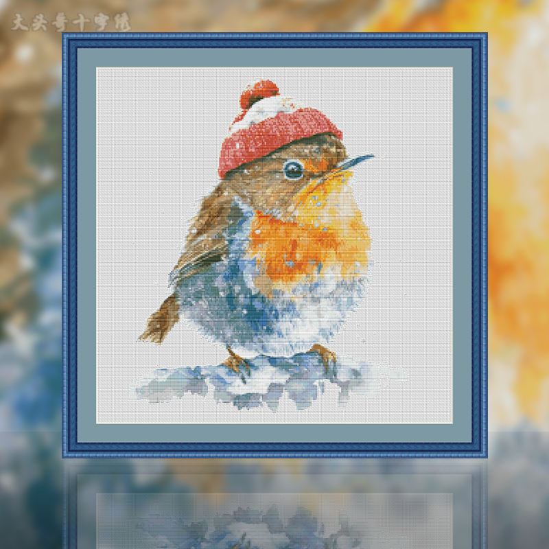 [ZZ5896-Tit on the branch of the first snow]  Painting Fairy Cross Stitch