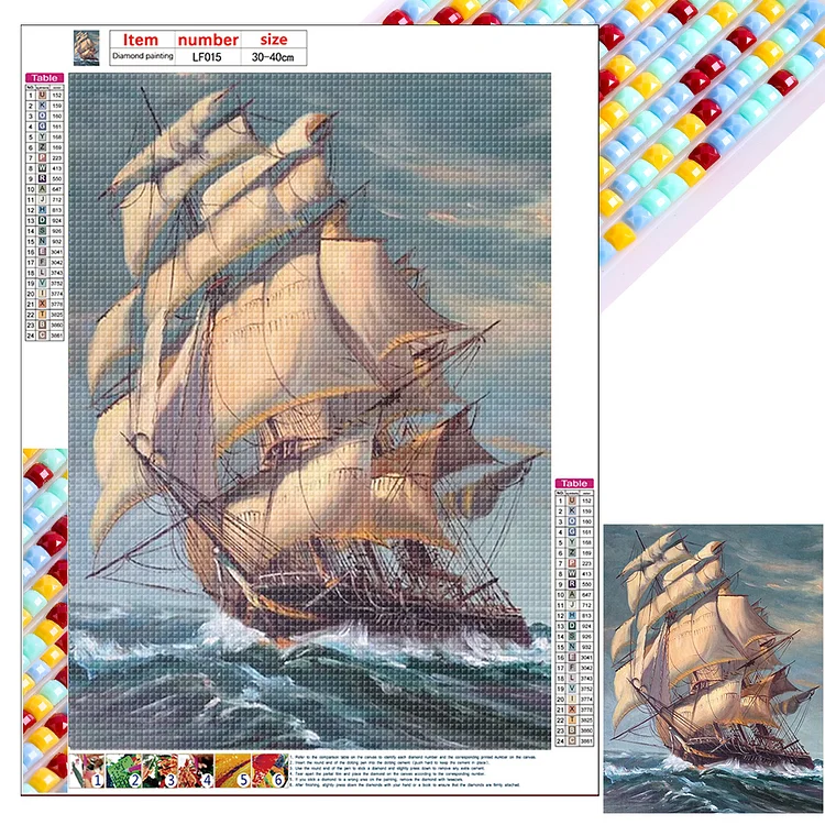 Sailing Boat 30*40CM(Canvas) Full Square Drill Diamond Painting gbfke