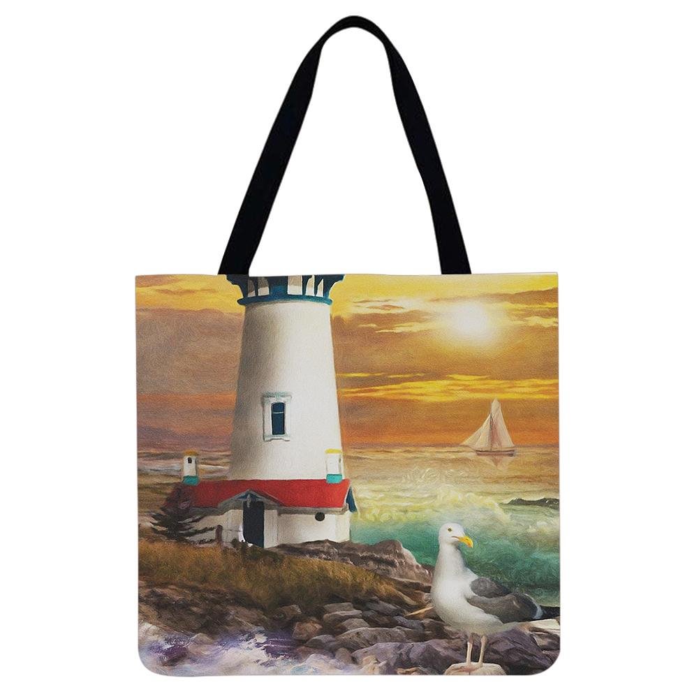 Linen Tote Bag -  Lighthouse