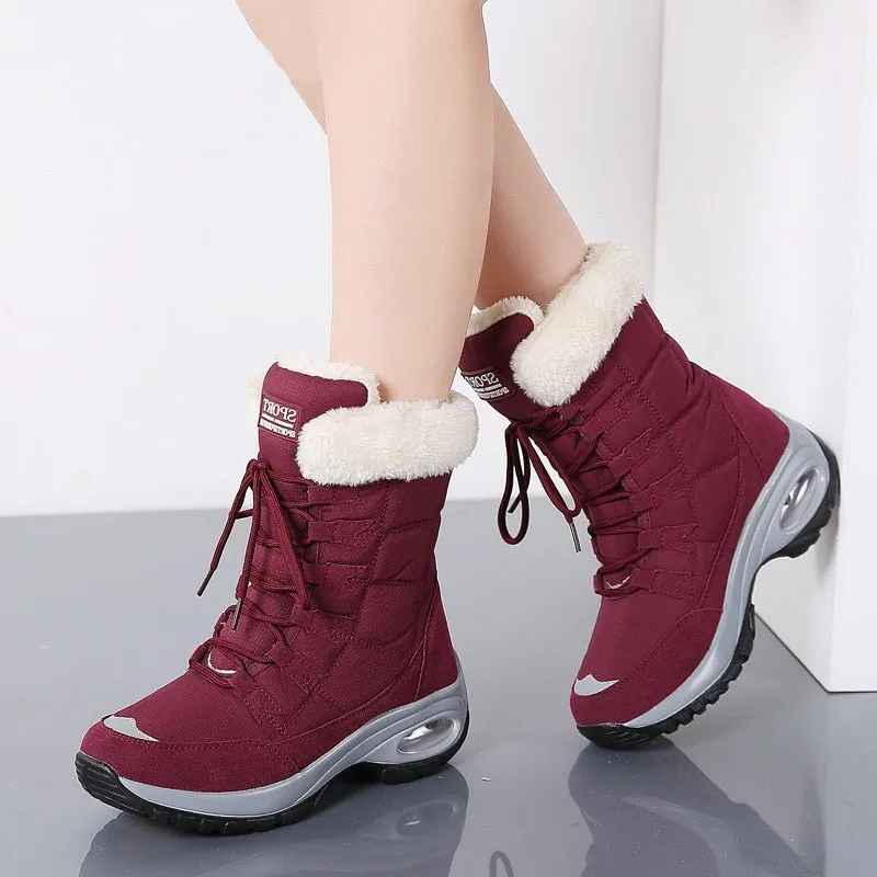 Womens Plus Size Boots Platform High Quality Keep Warm Flat Snow Boots Waterproof Comfortable Thicken Winter Shoes Women