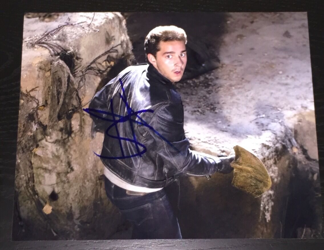 SHIA LABEOUF SIGNED AUTOGRAPH NEW INDIANA JONES ACTION SCENE 8x10 Photo Poster painting COA