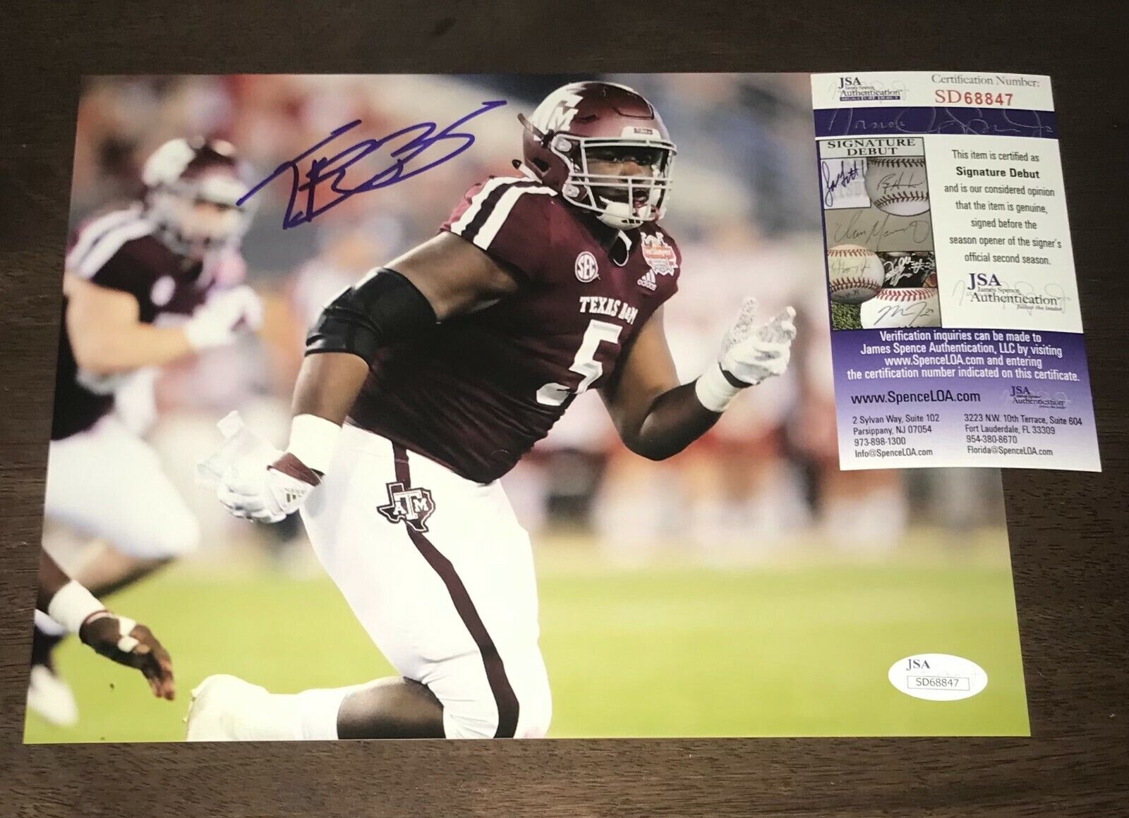 Bobby Brown III Texas A&M Aggies 8x10 Autographed Photo Poster painting JSA COA N1