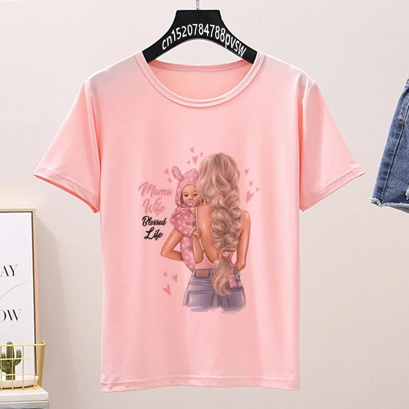 Family Matching Mam and Me Pink T-shirt Mother Daughter Tshirt Mommy And Me Shirt Set Vacation Shirt Set Mother's Day Drop Ship