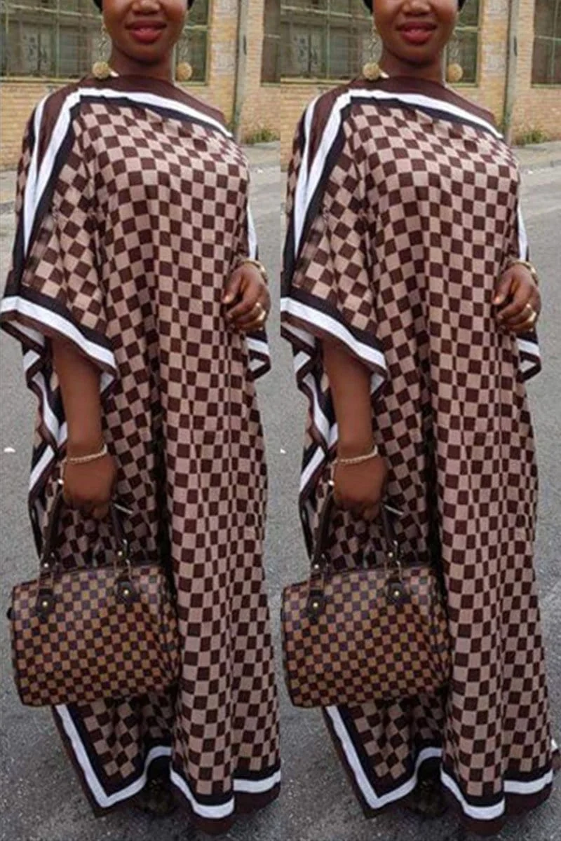 Fashion Casual Plaid Print Dress