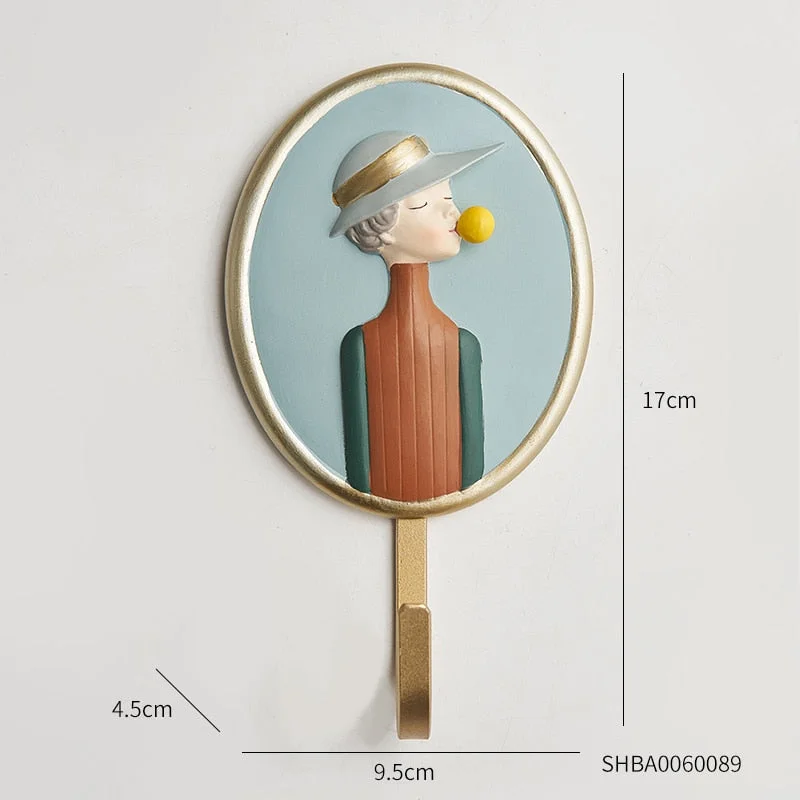 Cute Girl Hook Resin Figure 3d Wall Decoration Room Decoration Accessories Teen Girls Decorative Hooks Cute Home Decoration Gift