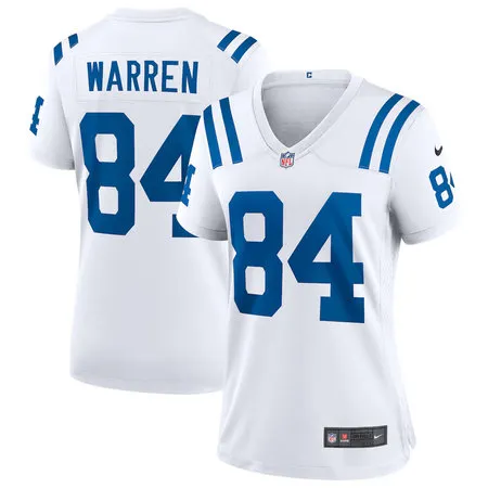 Women's Indianapolis Colts #84 Tyler Warren Nike White Game Jersey