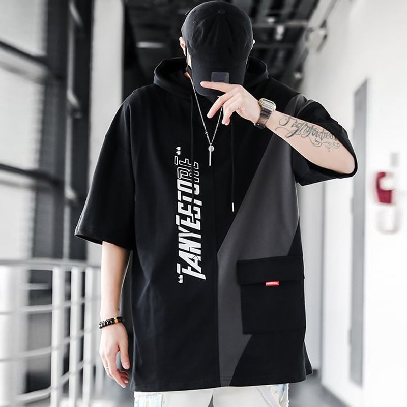 Hooded Patchwork T-shirt