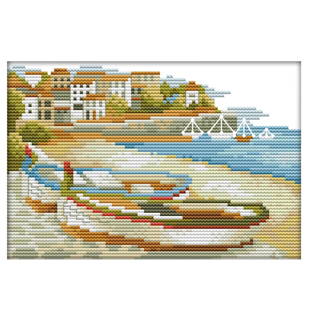 

Seaside - 14CT Stamped Cross Stitch - 22x16cm, 501 Original