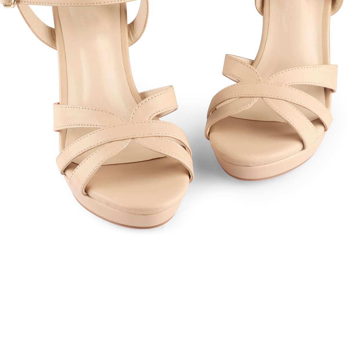 95mm Women's Platform Chunky Heels Ankle Strap Block Heeled Sandals Party Wedding Shoes-MERUMOTE