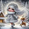 Snow Girl - Diamond Painting - Partial Special Shaped Drill(Canvas|30*30cm)