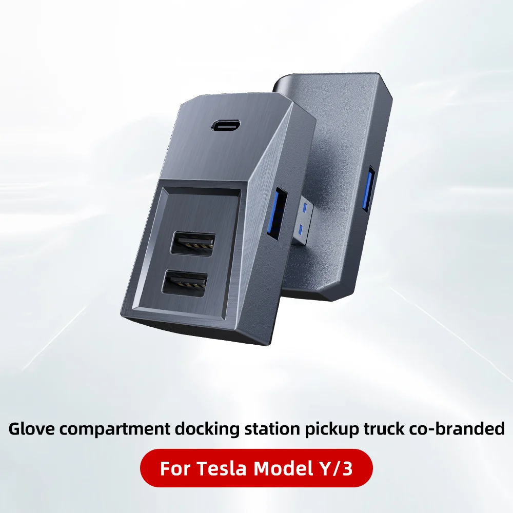 YONZEE Tesla Cybertruck Style Glove Box USB Hub For Tesla Model 3/Y
