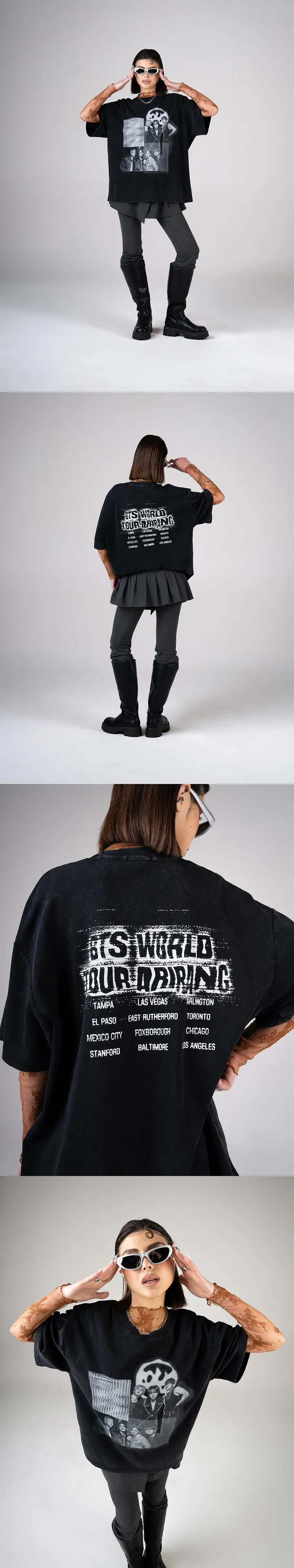 US Exclusive] BTS World Tour Photo T-Shirt - Washed Black
