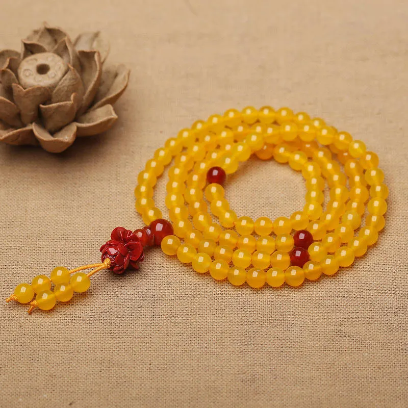Natural Black Onyx Yellow Agate Fortune Bracelet