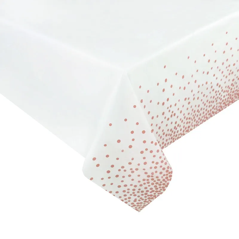 274*137cm Rose Gold Disposable Tablecloth Plastic Dot Table Cloth Cover Kids Adult Birthday Party Decoration Wedding Baby Shower