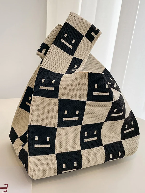 Urban Checkerboard Plaid Color-Block Bags Accessories Handbags
