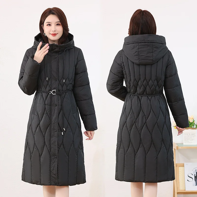 Woherb Mother Winter Coat Down Cotton Clothes In The Long Foreign Style Middle-Aged Cotton-Padded Clothes Women's 2024 New Thickened Cotton-Padded Jacket-Outfit Ideas