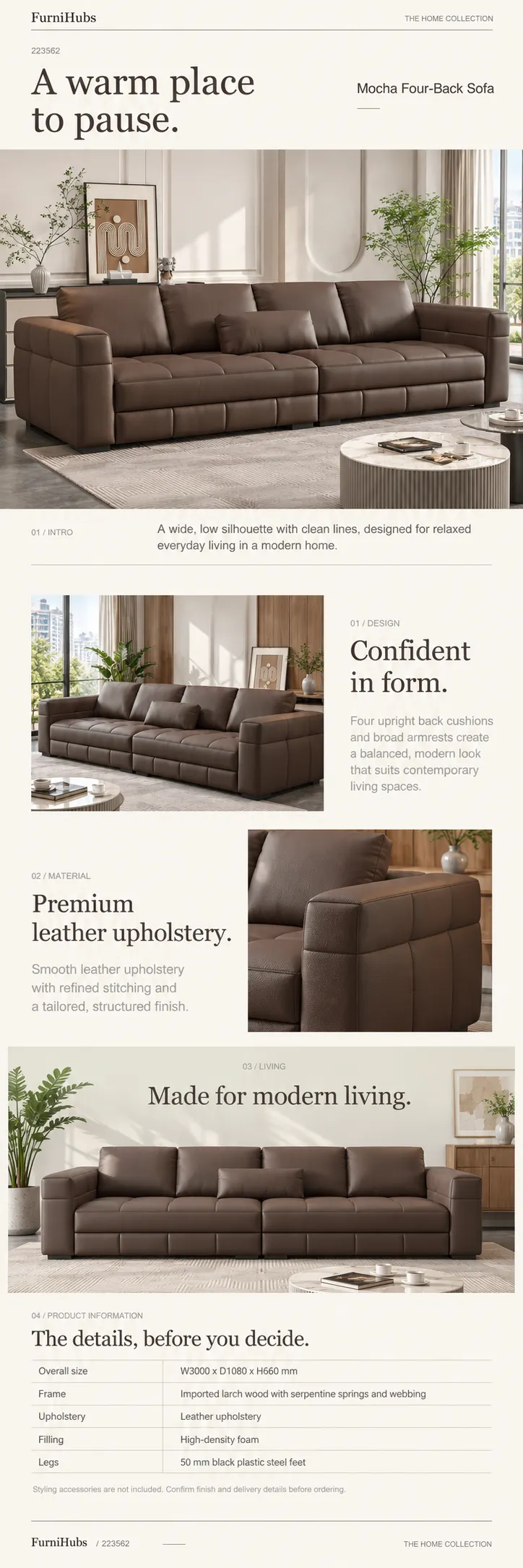 Blazer Sofa - Cocoa Brown — Product details