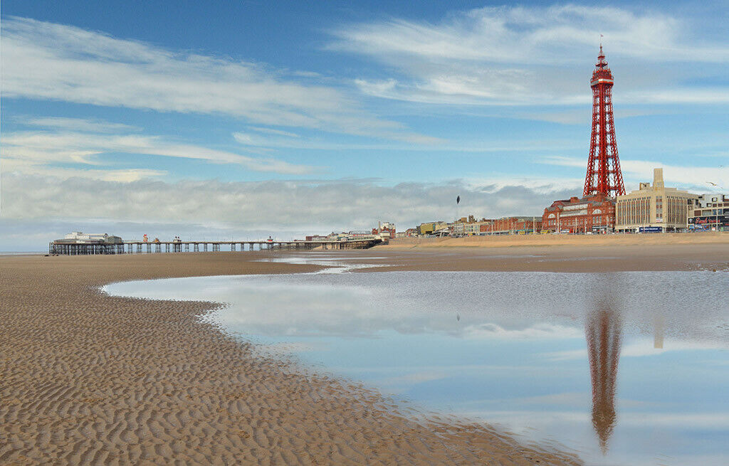 Blackpool Tower Seafront Landscape 12x8 inch print picture