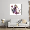 Flowers And Cat - 16CT Stamped Cross Stitch 40*40cm/15.75*15.75in