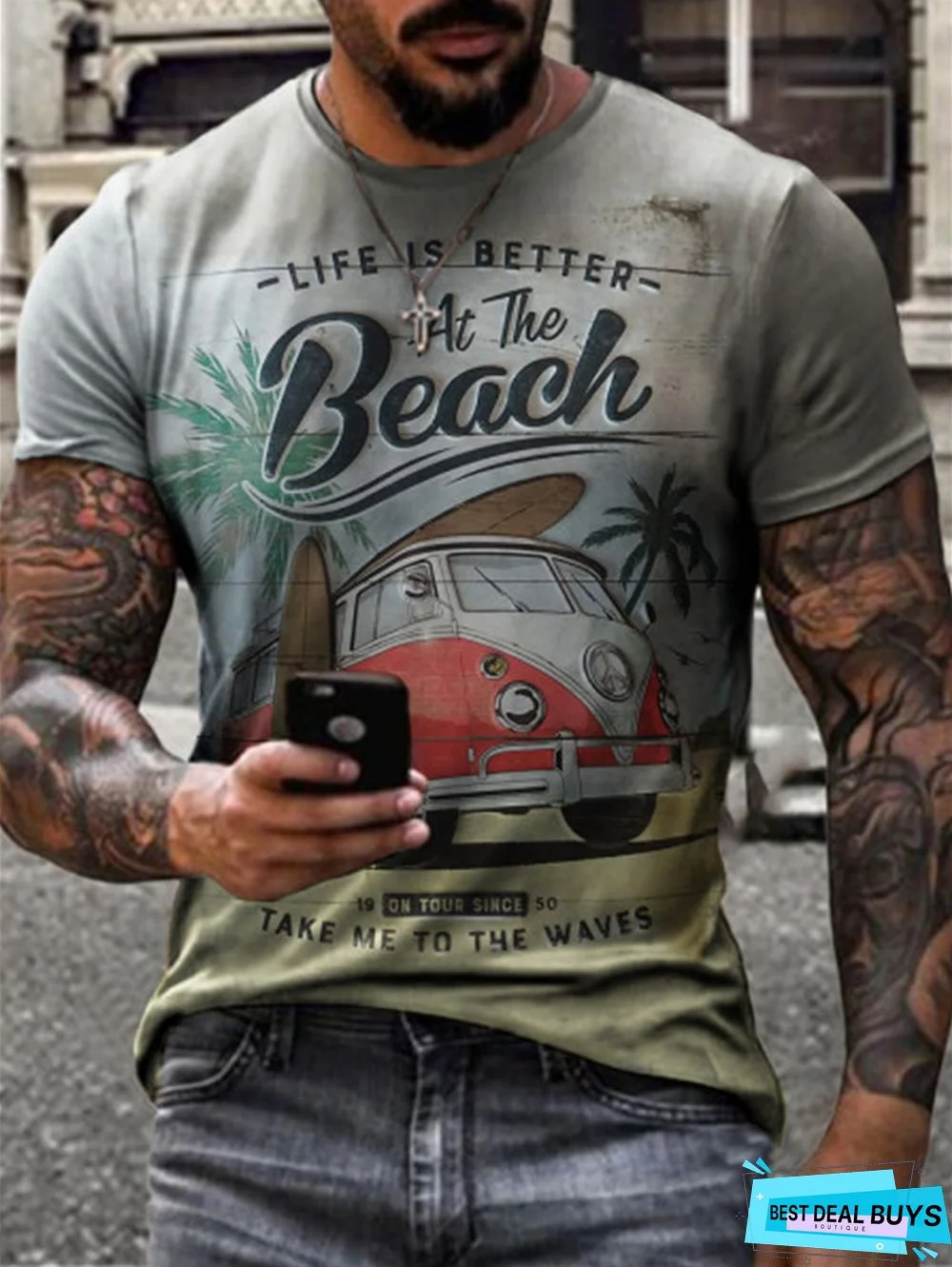 Men's Summer Cartoon Sport Collar T-Shirt Tide